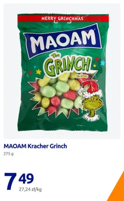 Gumy rozpuszczalne Maoam Kracher Grinch promocja w Action