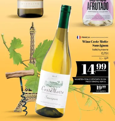 Wino Coste Motte Sauvignon białe wytrawne promocja w POLOmarket