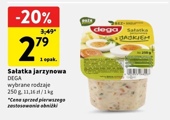 Sałatka jarzynowa DEGA wybrane rodzaje promocja w Intermarche
