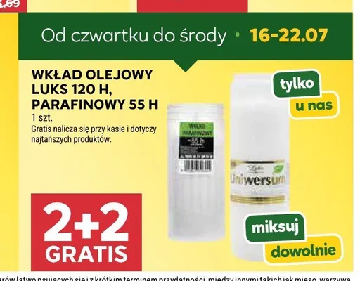 Wkład olejowy Luks 120 H promocja w Stokrotka