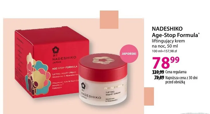 Age-Stop Formula liftingujący krem na noc promocja w Hebe