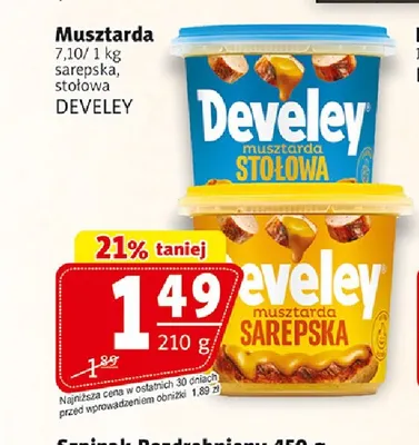Musztarda stołowa Develey promocja w Prim Market