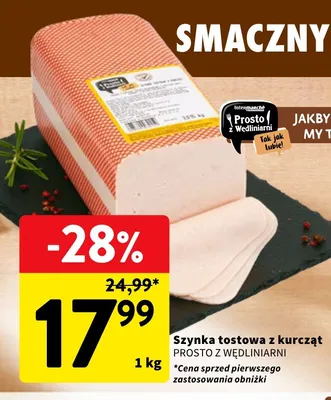 Szynka tostowa z kurcząt Prosto z Wędliniarni promocja w Intermarche
