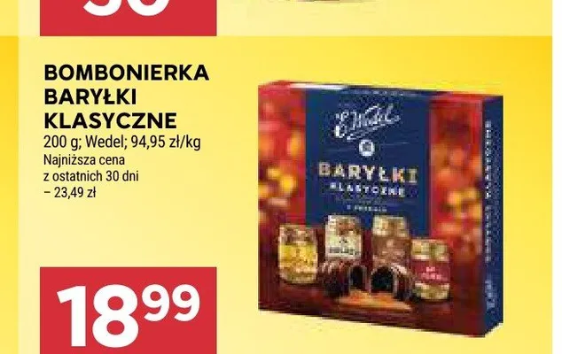 Bombonierka Baryłki Klasyczne Wedel promocja w Stokrotka