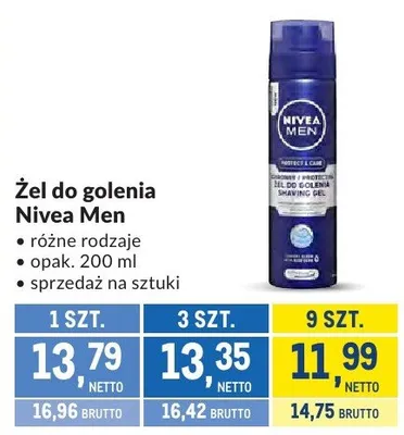 Żel do golenia Nivea Men różne rodzaje promocja w Makro