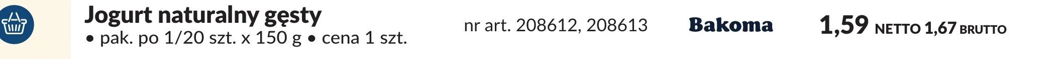 Jogurt naturalny gęsty promocja w Makro
