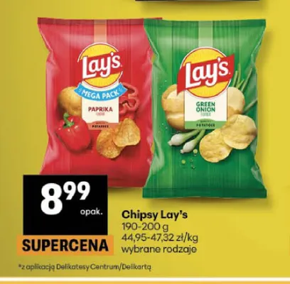 Chipsy Lay's Paprika promocja w Delikatesy Centrum
