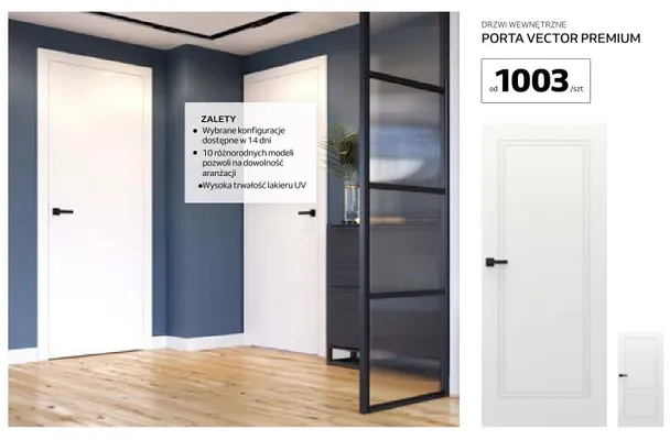 Drzwi wewnętrzne Porta Vector Premium promocja w Komfort