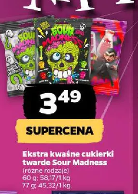 Ekstra kwaśne cukierki twarde Sour Madness promocja w Netto
