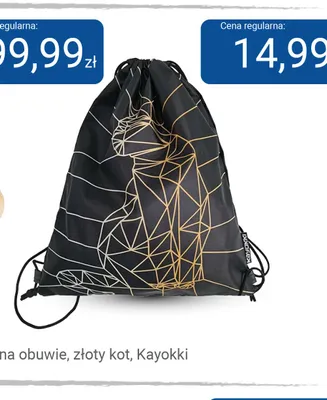 Worek na obuwie Kayokki złoty kot promocja w Smyk