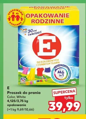 Proszek do prania E White promocja w Kaufland