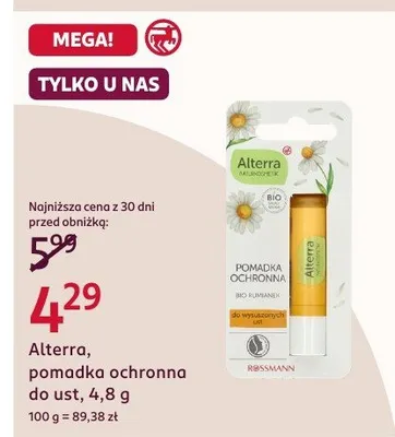 Pomadka ochronna do ust promocja w Rossmann