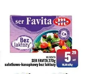 Ser Favita sałatkowo-kanapkowy bez laktozy Mlekovita promocja w Tomi Markt