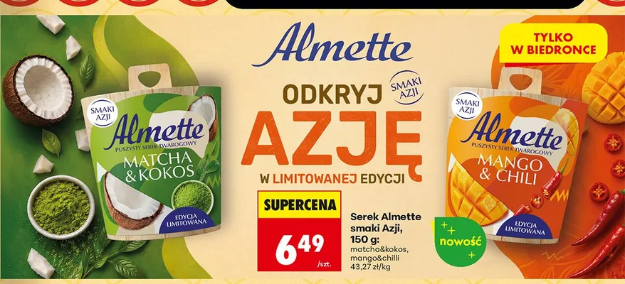 Serek puszysty twarogowy Almette Mango & Chili promocja w Biedronka