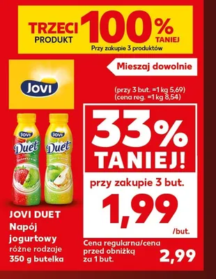 Napój jogurtowy truskawka-kiwi Jovi Duet promocja w Kaufland