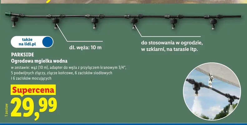 Ogrodowa mgiełka wodna Parkside promocja w Lidl