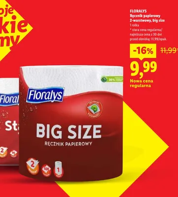 Ręcznik papierowy Floralys 2-warstwowy big size promocja w Lidl