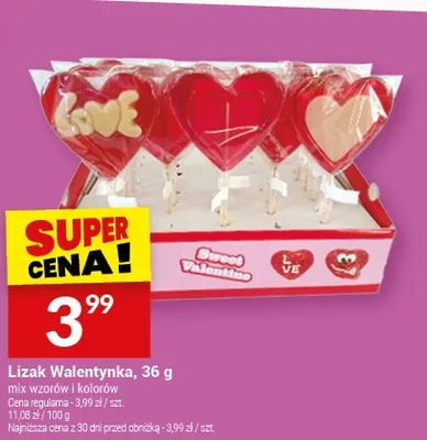 Lizak Walentynka, 36 g promocja w Twój Market