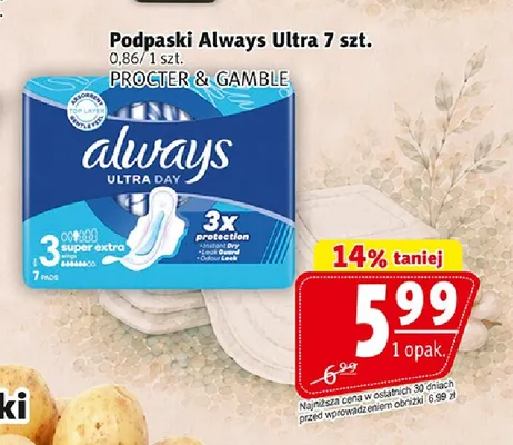 Podpaski Always Ultra promocja w Prim Market