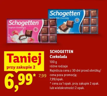 Czekolada Schogetten promocja w Lidl