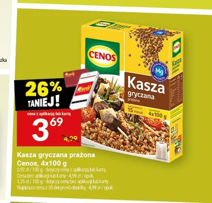 Kasza gryczana prażona Cenos 4-pak promocja w Twój Market