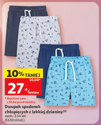 Dwupak spodenek chłopięcych z lekkiej dzianiny Inextenso promocja w Auchan