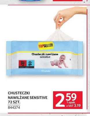Chusteczki nawilżane sensitive Topseller promocja w Selgros