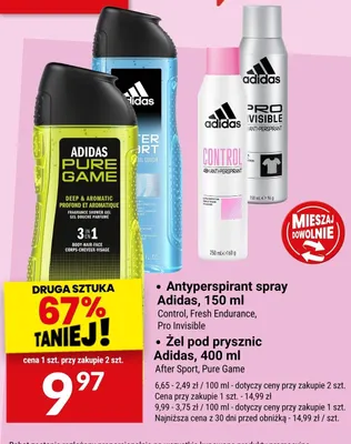 Antyperspirant spray Adidas Pro Invisible promocja w Twój Market