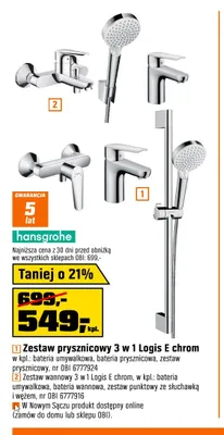 Zestaw wannowy 3 w 1 Logis E chrom Hansgrohe promocja w OBI