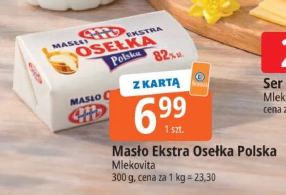 Masło ekstra osełka polska promocja w Leclerc