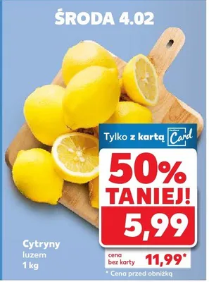 Cytryny luzem 1 kg promocja w Kaufland