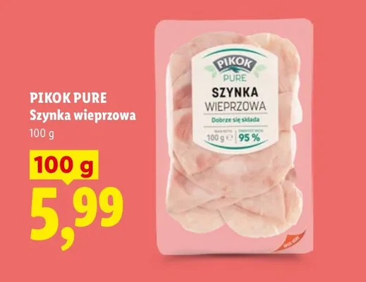 Szynka wieprzowa Pikok Pure promocja w Lidl