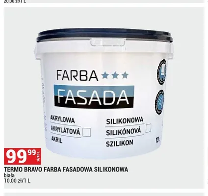 Farba fasadowa silikonowa Termo Bravo promocja w Merkury Market