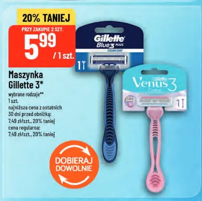 Maszynka do golenia Gillette Blue3 Plus Comfort promocja w POLOmarket