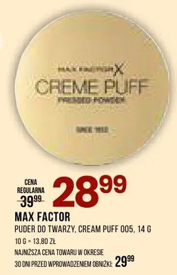 Puder do twarzy Cream Puff promocja w Drogerie Natura