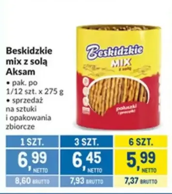Beskidzkie mix z solą Aksam promocja w Makro