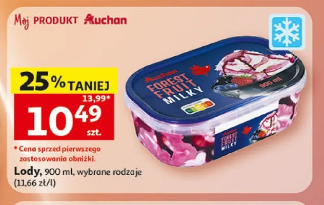 Lody Forest Fruit Milky Auchan promocja w Auchan