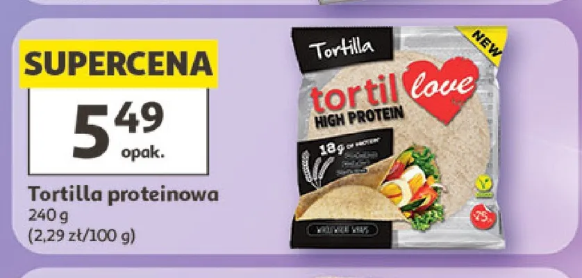 Tortilla proteinowa Tortil Love promocja w Auchan