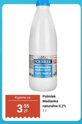 Maślanka naturalna 0,2% Polmlek promocja w Dino