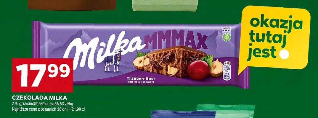 Czekolada Milka Trauben-Nuss promocja w Stokrotka