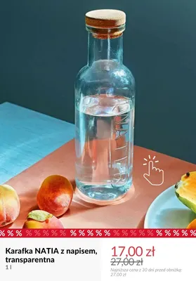 Karafka Natia z napisem transparentna 1 l promocja w Homla