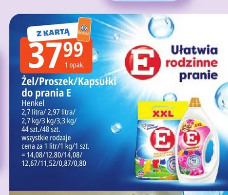 Kapsułki do prania E 44-pak promocja w Leclerc