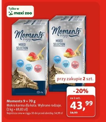 Mokra karma dla kota Moments promocja w MAXI ZOO