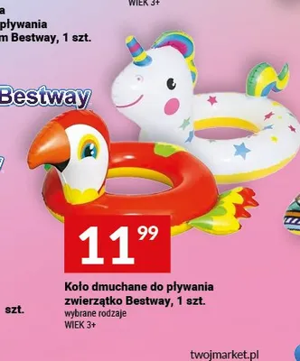 Koło dmuchane do pływania zwierzątko Bestway promocja w Twój Market