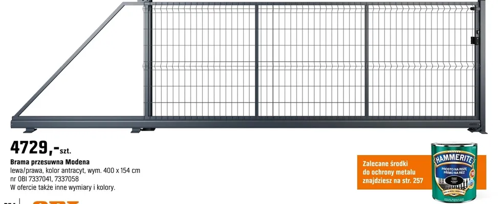 Brama przesuwna Modena promocja w OBI