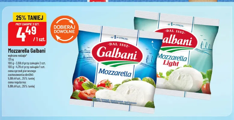 Mozzarella Light Galbani promocja w POLOmarket