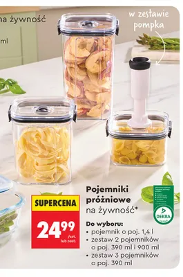 Zestaw 3 pojemników próżniowych na żywność Smukee 390 ml promocja w Biedronka