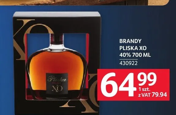 Brandy Pliska XO 40% promocja w Selgros
