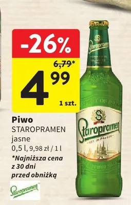 Piwo Staropramen jasne promocja w Intermarche