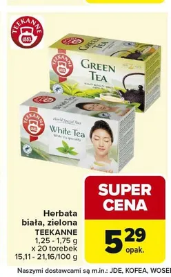 Herbata zielona Teekanne 20-pak 1,25-1,75g promocja w Carrefour